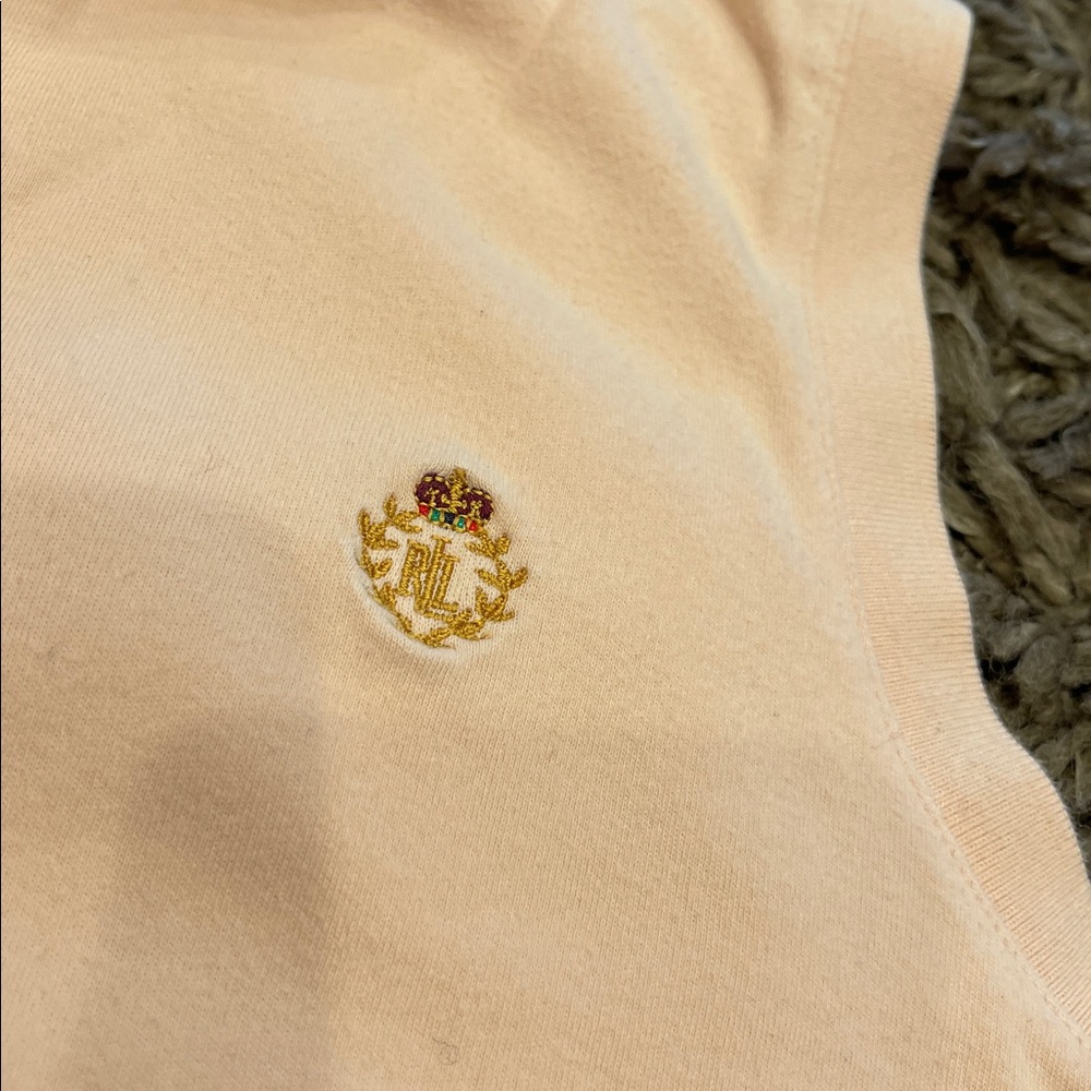 Lauren Ralph Lauren Polo Shirt Women's Medium Sleeveless Cotton Monogram - Picture 4 of 7